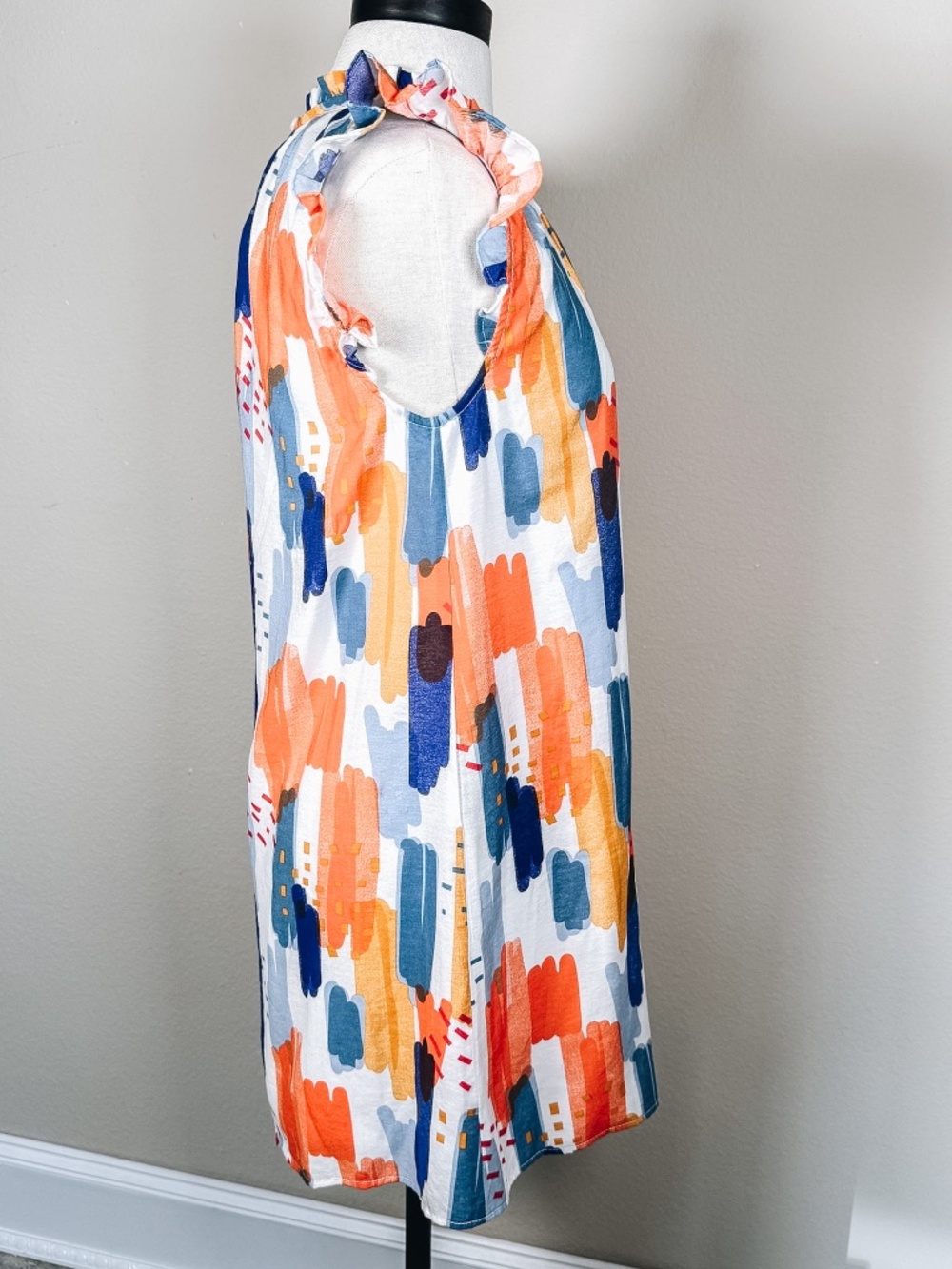 THML Abstract Print Flutter Sleeve Swing Dress XS - D3 - Picture 4 of 12